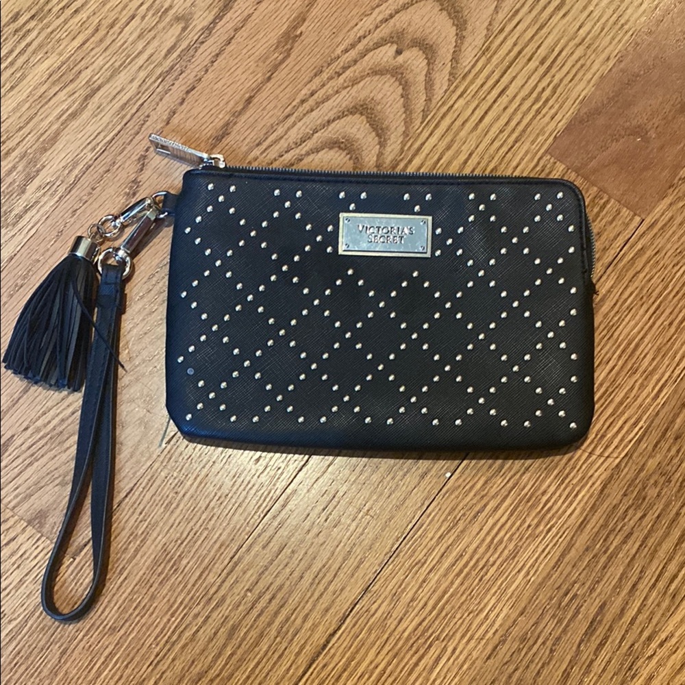 Victoria's Secret Black and Gold Clutch Wristlet